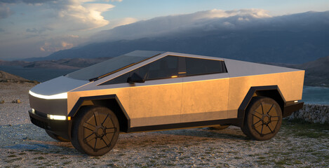 Tesla Cybertruck-.More utility than a truck. Faster than a sports car..